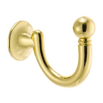 Крючок мебельный однорожковый, латунь