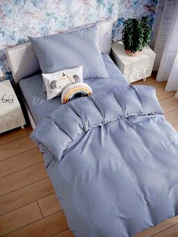 Простынь на резинке Сказка "Вязание" 90х200 см, перкаль