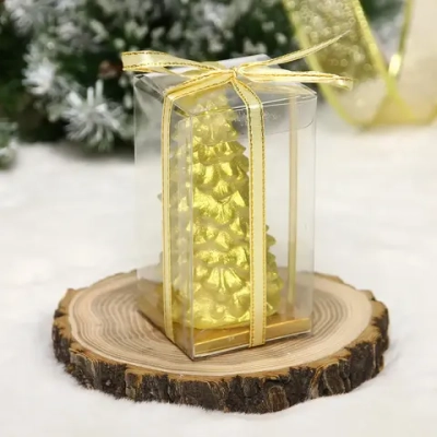 Свеча новогодняя «Сказочная ель» 5,5х10 см, золото