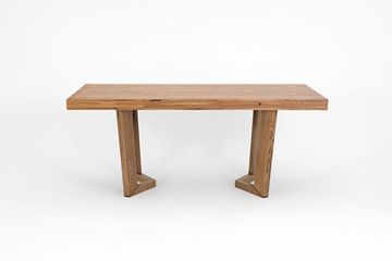 Стол Крафт-Т (дуб/нога светлый дуб с черной патиной/столешница светлый дуб б/т)