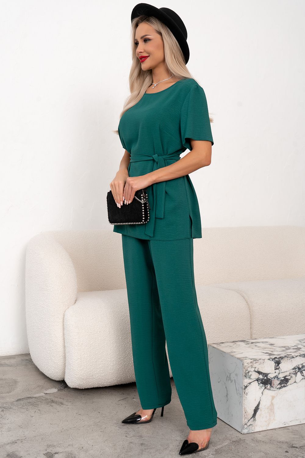 Костюм брючный (изумрудный) К11-90 Nikol