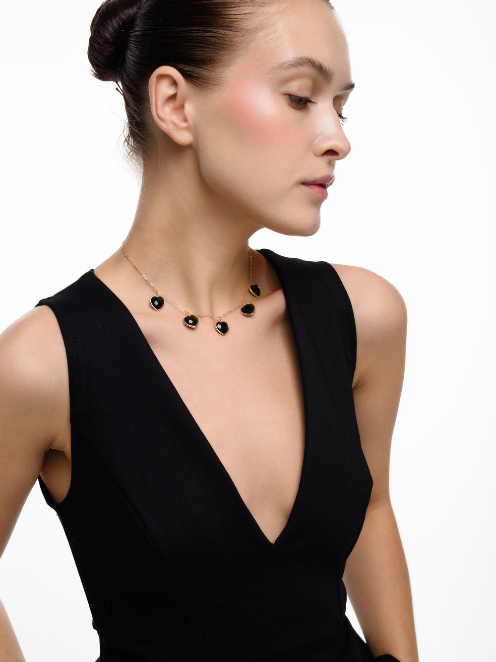 Чокер "Amour" с черным агатом Gold