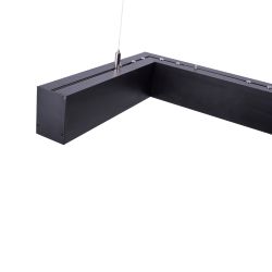 ULO-K19A 28W-4000K-Z30-120 IP40 BLACK Светильник линейный светодиодный подвесной. Зигзагообразный. профиль 50х70мм. Белый свет 4000K. 3000Лм. Алюминий. Цвет черный. TM Uniel