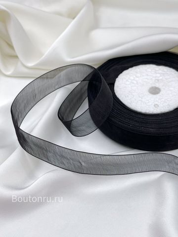 Лента капроновая органза черная