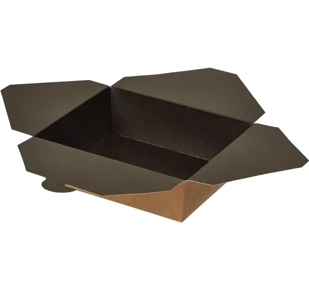 Контейнер бумажный Fold Box 950 мл, 170х135х50 мм, черный