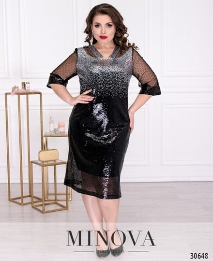 Платье 346-2-черный Minova Фото 2