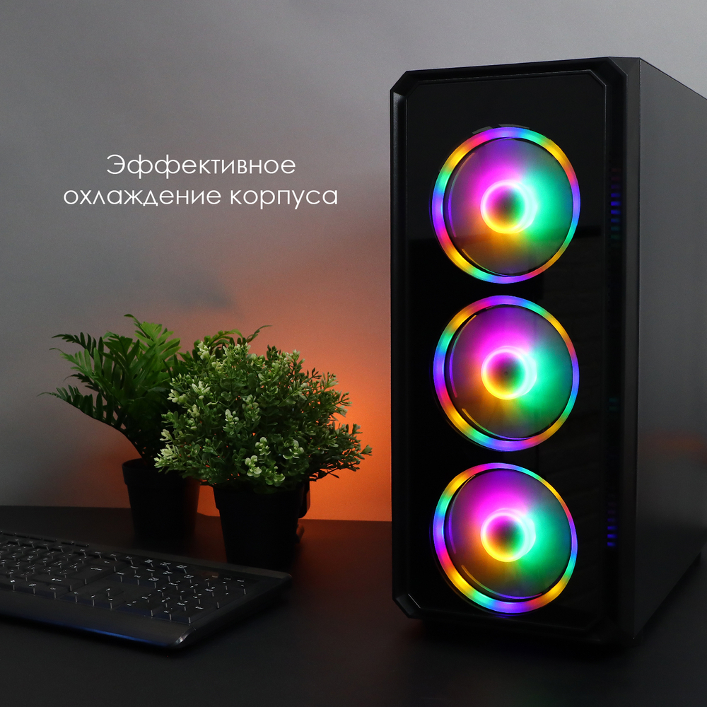 Комплект из 3 вентиляторов TESLA RGB120-LD3, 120мм, 1200rpm, 3-pin+Molex, белый/RGB, 38CFM, 21дБ, антивибропрокладки (TSL-120-LD3)