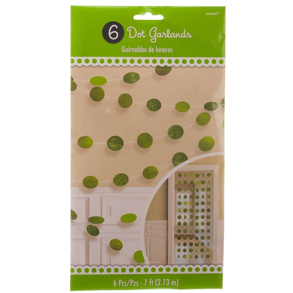 Гирлянда Круги Kiwi Green блеск 2,1м6шт