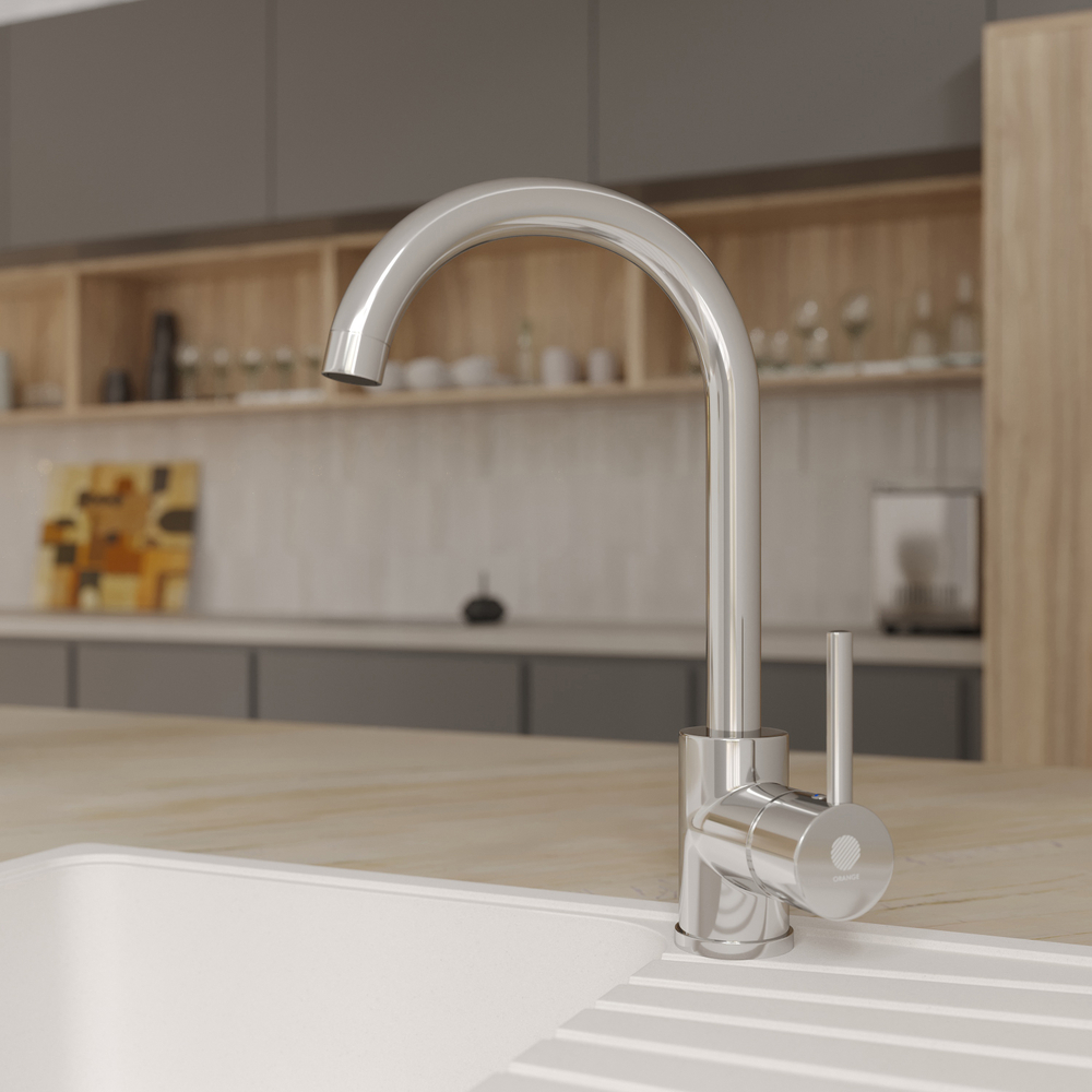 Смеситель для кухни Domaci Равенна DM-030922 нержавеющая сталь