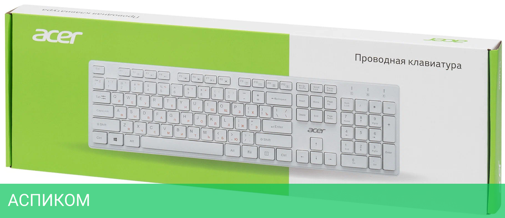Клавиатура Acer OKW123 белый (ZL.KBDEE.00D)