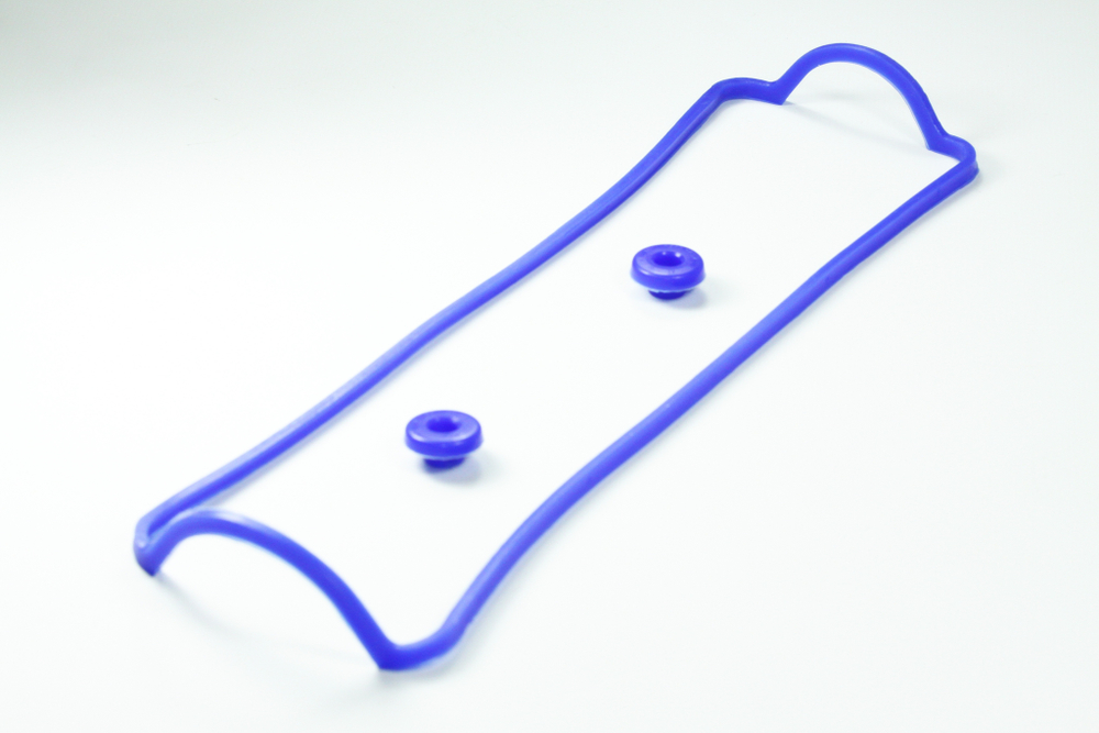 Прокладка клапанной крышки с уплотнительными втулками ВАЗ 2108-21099,2110, Калина, Гранта силикон (синий) (Балаково)