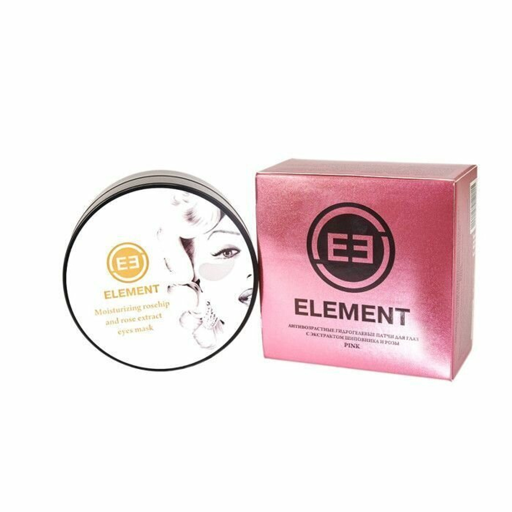ELEMENT. Антивозрастные гидрогелевые патчи для глаз с экстрактом шиповника и розы PINK 60 шт, 85 г
