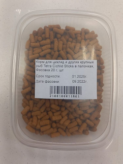 Корм для цихлид и других крупных рыб Tetra Cichlid Sticks в палочках, Фасовка 20 г