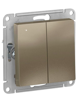 ATLASDESIGN 2-клавишный ВЫКЛЮЧАТЕЛЬ, сх.5, 10АХ, механизм, ШАМПАНЬ