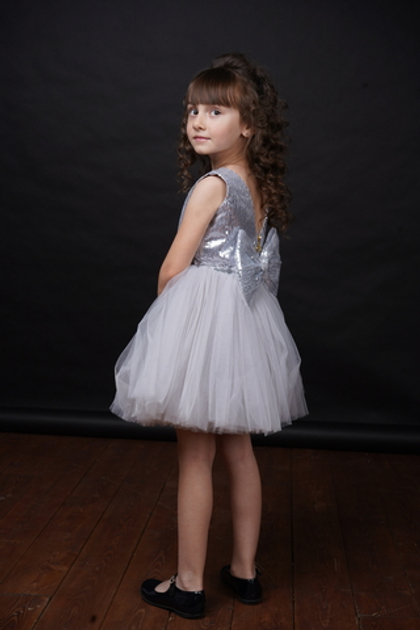 Платье Vg0211 серое/серебро