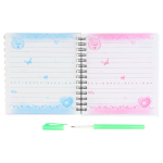 Блокнот детский Basir, с ручкой, формат А6, серия "Бабочка", переплет 7БЦ, 12.8*13 см, 52 листа, 4 цвета ассорти