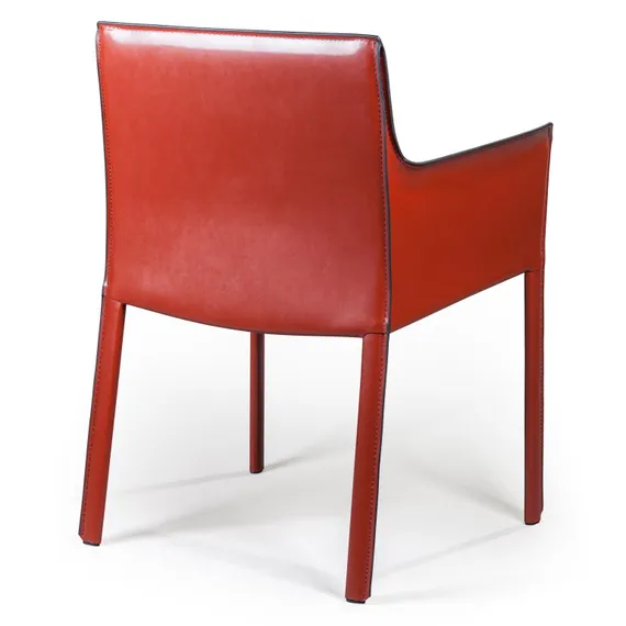Стул с подлокотниками Barrie красная кожа