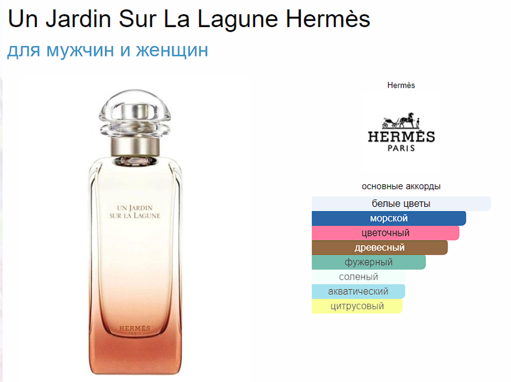 Hermes UN JARDIN SUR LA LAGUNE (duty free парфюмерия)