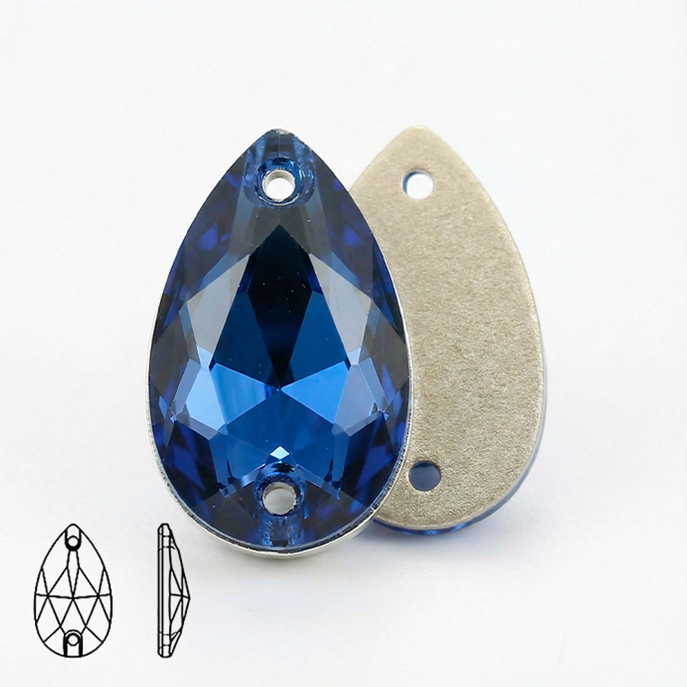 Стразы капля (Pear/Teardrop) Sapphire