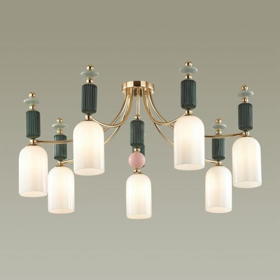4861/7C CLASSIC ODL_EX21 198 золото/разноцветн./керамика/стекло Люстра потолочная E14 7*40W CANDY