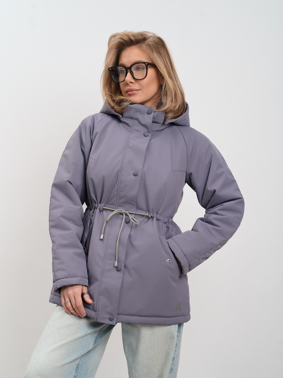 Парка  женская демисезонная "Апрель" серый