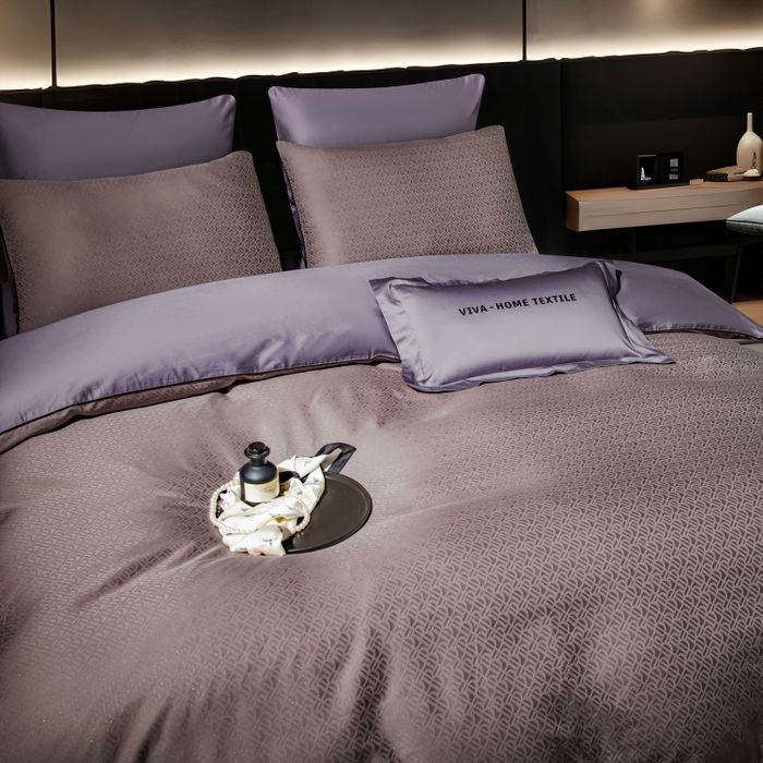 Комплект постельного белья на резинке Сатин-Жаккард Тессоро «Мягкий плющ»