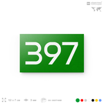 Номер на дверь 397, табличка на дверь для офиса, квартиры, кабинета, аудитории, склада, зеленая 120х70 мм, Айдентика Технолоджи