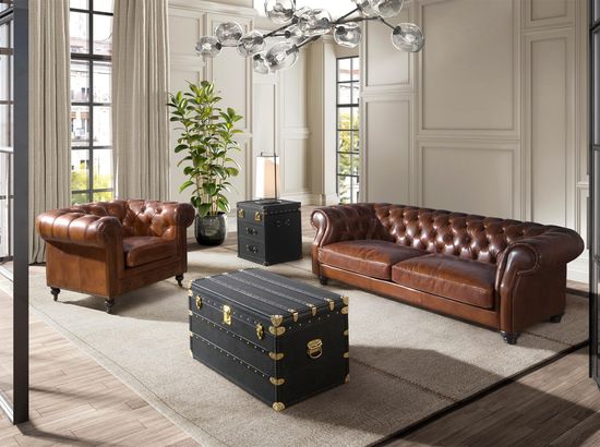 Кресло Chester из коньячно-коричневой кожи модель 5167 Испания 