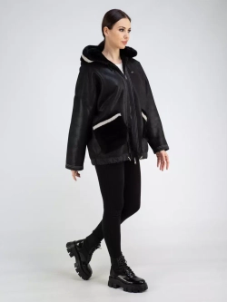 Дубленка натуральная с капюшоном двухсторонняя