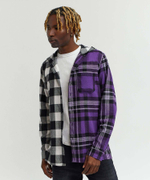 Мужская рубашка REASON Go Hard Hooded Plaid Colorblock Flannel