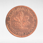 Germany, 1 Pfennig, 1992, (Karlsruhe Mint - "G"), VF