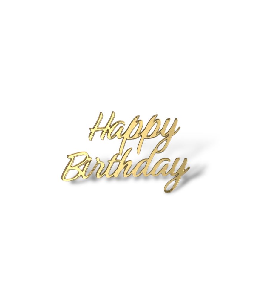 Мини топпер &quot;HAPPY BIRTHDAY№1&quot; 6,5 см, акрил премиум ЗОЛОТО(2шт)