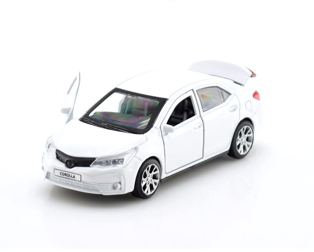 Модель ин. мет. "Toyota Corolla" 12см. открыв.двери, белый, коробка COROLLA-WT (Технопарк)