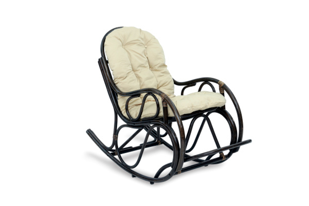 Кресло-качалка Garden story Маргонда (1 кор.+мягк.эл.) каркас коричневый, сиденье бежевое)