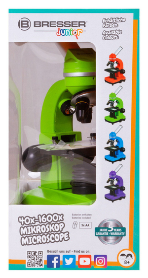 Микроскоп Bresser Junior Biolux SEL 40-1600x, зеленый