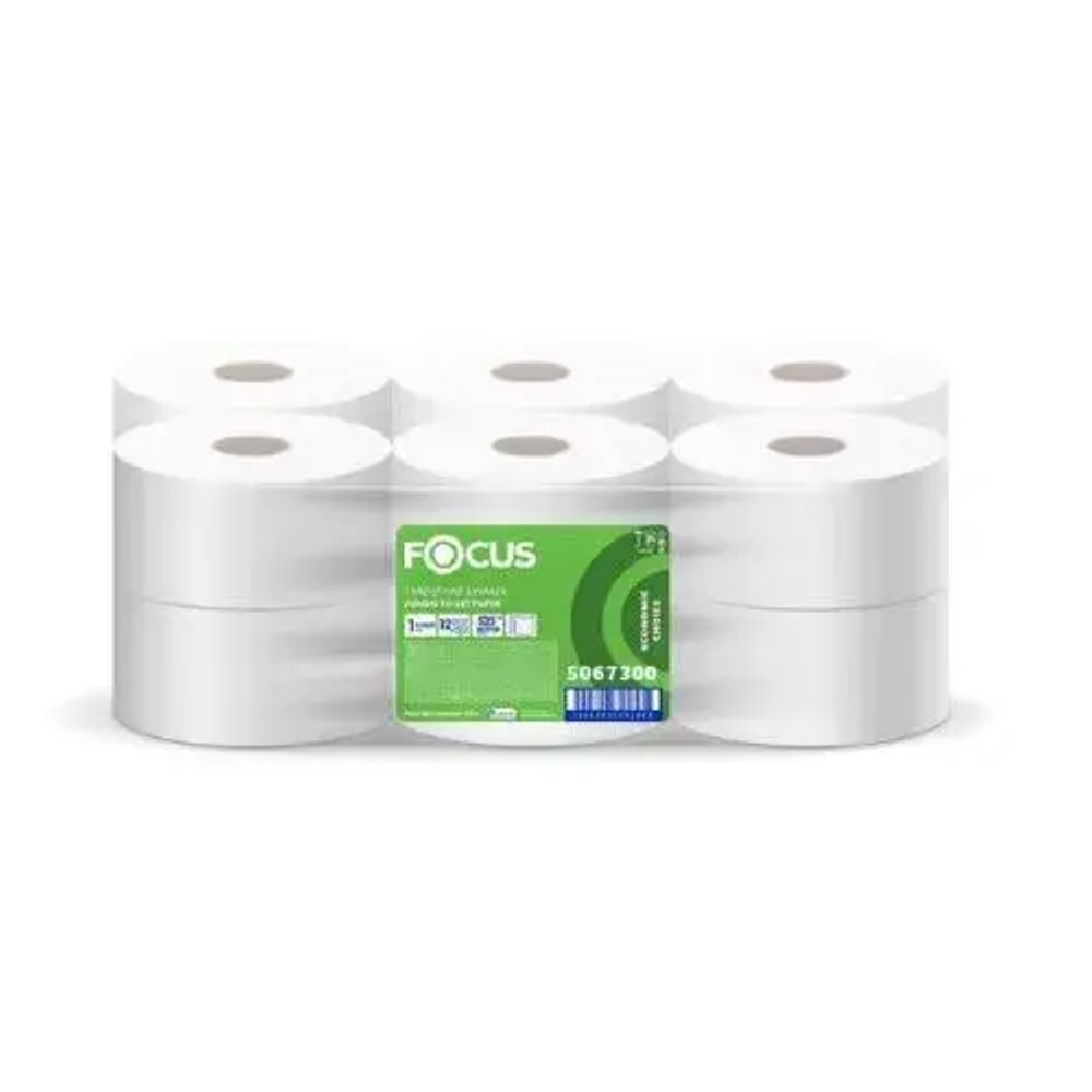 БУМАГА ТУАЛЕТНАЯ В РУЛОНЕ ОДНОСЛОЙНАЯ FOCUS ECO JUMBO 5067300, ГОСТ Р 52354-2005