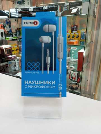Наушники-вкладыши проводные с микрофоном FUMIKO EP13 белые