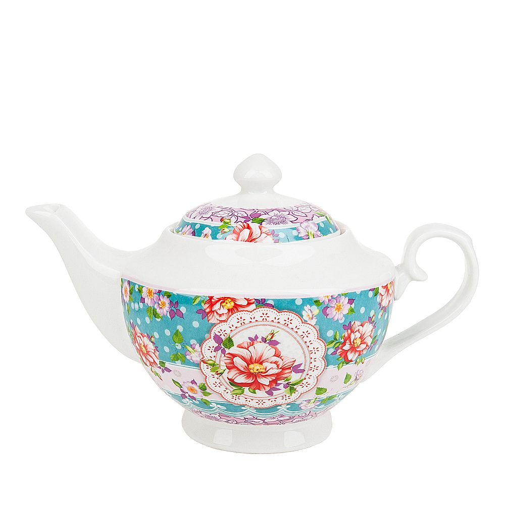 Чайник "Цветочные кружева" 26*16*16см. v=1100мл. (фарфор) (подарочная упаковка)