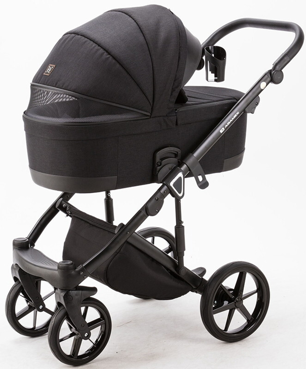Детская коляска Adamex Marco 2 в 1 GA12 (ЧЕРН. ТК. + ЧЕРН.КОЖ.ОТД.)