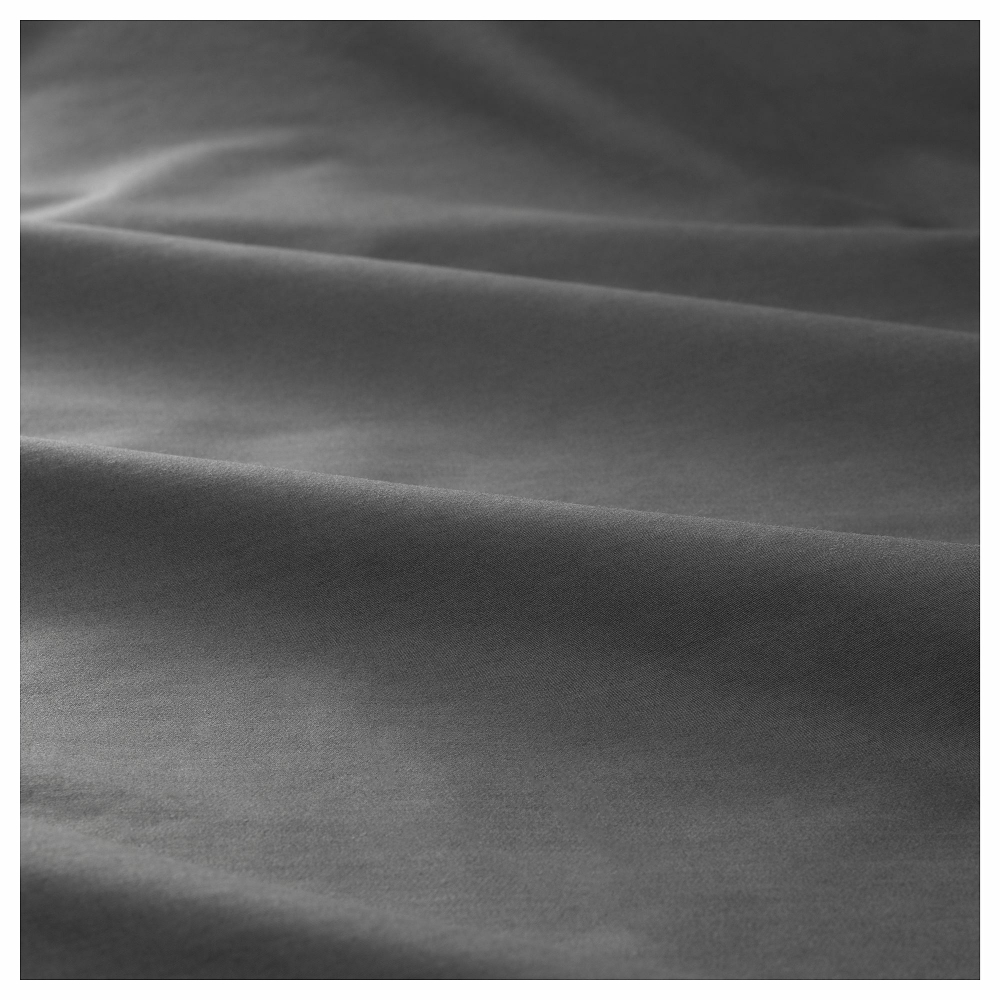 Комплект постельного белья IKEA LUKTJASMIN (ЛЮКТЭСМИН), Двуспальный, Темно-серый, 240x220, 50x80 см