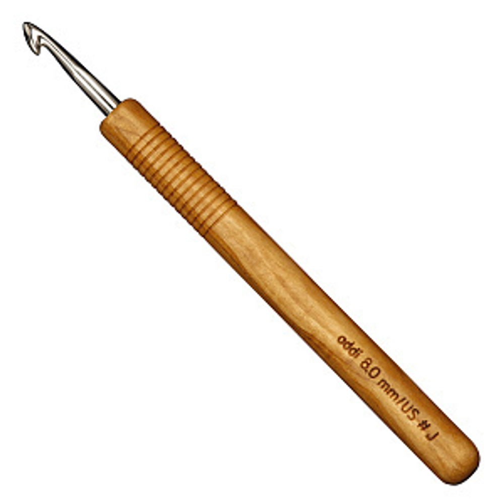 Крючок, вязальный с ручкой из оливкового дерева, addiNature №1, 15 см