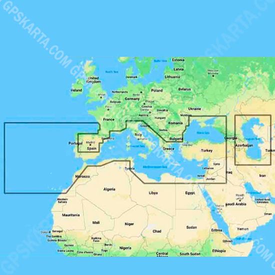 Средиземное, Черное, Азовское, Каспийское море карта глубин для Lowrance C-MAP MAX-N+ EM-Y045