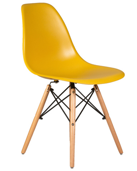 Стул обеденный DOBRIN DSW, ножки светлый бук, цвет горчичный (Y-03)