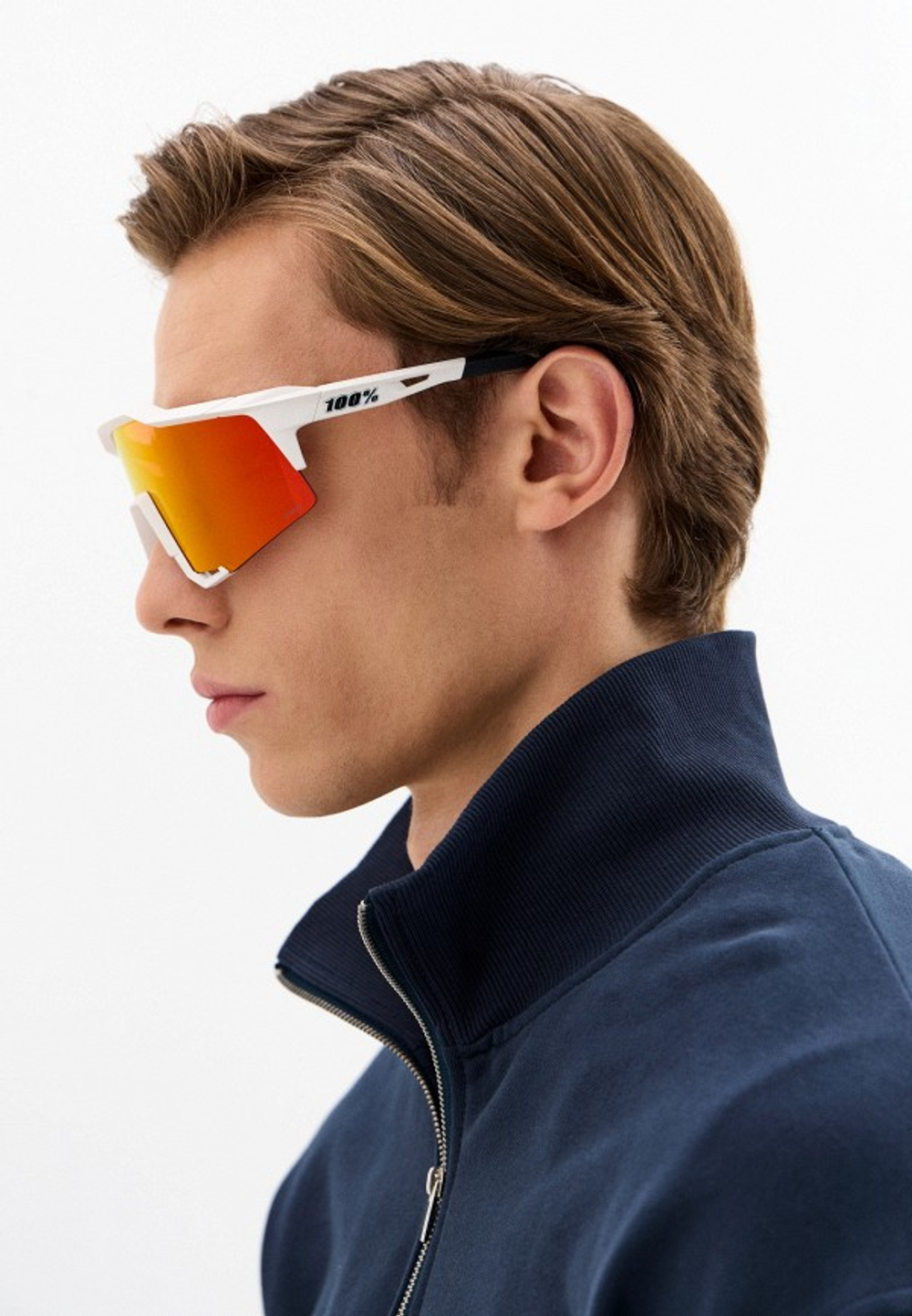 Спортивные очки 100% Speedcraft / Soft Tact Off White / HiPER Red Multilayer Mirror Lens