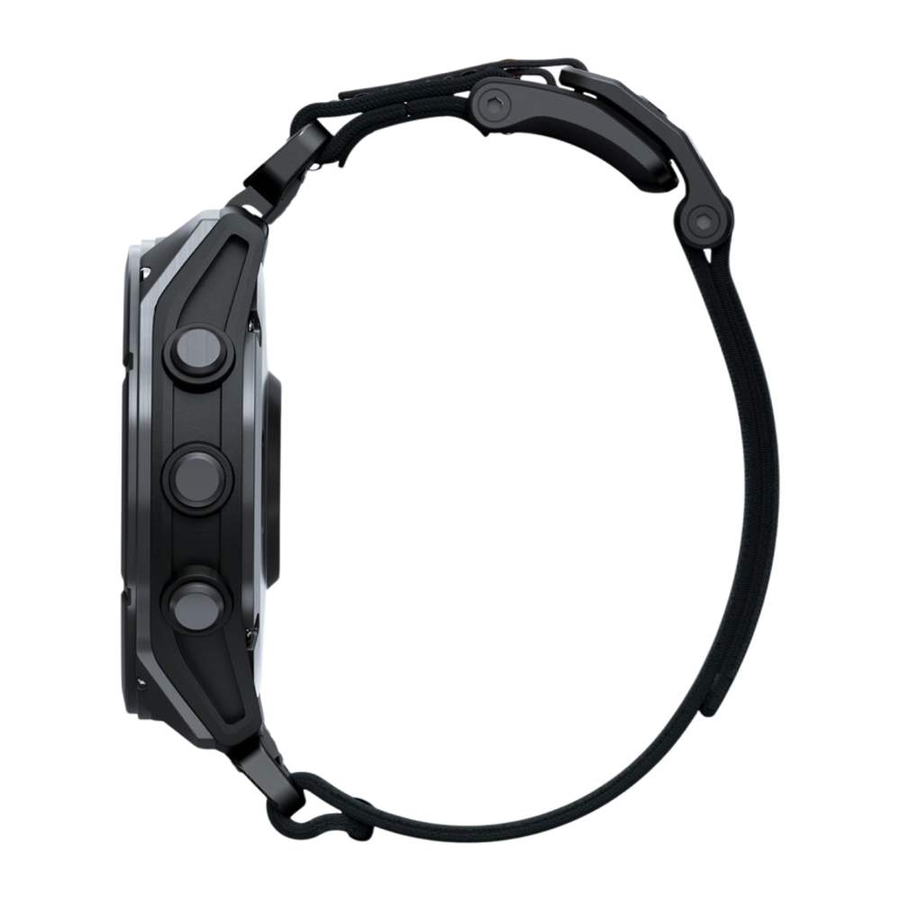 Нейлоновый браслет Aulumu C11 QuickFit 26 мм для часов Garmin Браслет в футуристическом стиле с вельветоподобной отделкой, текстильной застёжкой и магнитной пряжкой из нержавеющей стали марки AISI 316. На запястье обхватом 175–215 мм