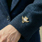 Брошь Fiore Luna Сова Zircon + магнит XR06459F G