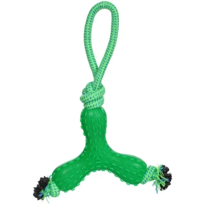 Игрушка-канат для крупных пород собак «Счастливый хвост!», цвет зеленый, 32*14*3см/145гр