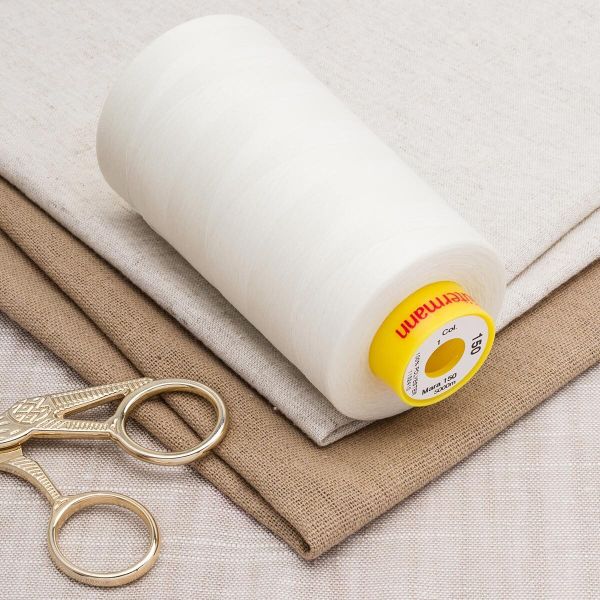 Нитка Gutermann Mara 150 (5000 метров), 1 боб., особо тонкая | _001 молочный (сумрачно-белый)