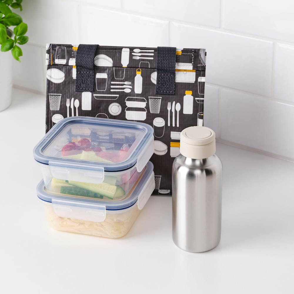 IKEA ENKELSPÅRIG  (ИКЕА ЕНКЕЛСПÅРИГ)  -  Бутылка для воды, нержавеющая сталь/бежевый, 0,5 л
