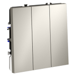 Выключатель встраиваемый VOLTUM S70 трехклавишный 10А, (кашемир)